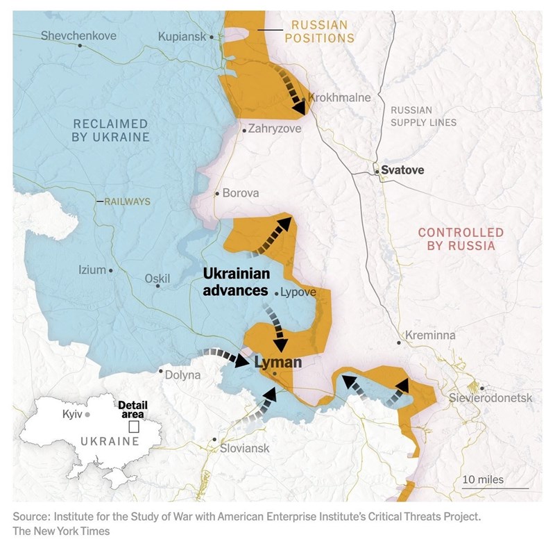 Χάρτης της περιοχής από τον Ινστιτούτο για τη Μελέτη του Πολέμου.
