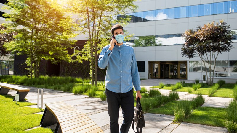 MAN WITH MASK ON HIS FACE
