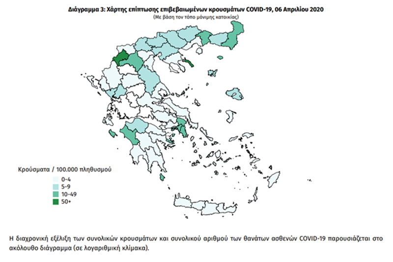 Ο χάρτης της πανδημίας στην Ελλάδα