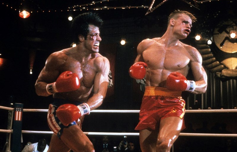 SYLVESTER STALLONE & DOLPH LUNDGREN IN ROCKY V