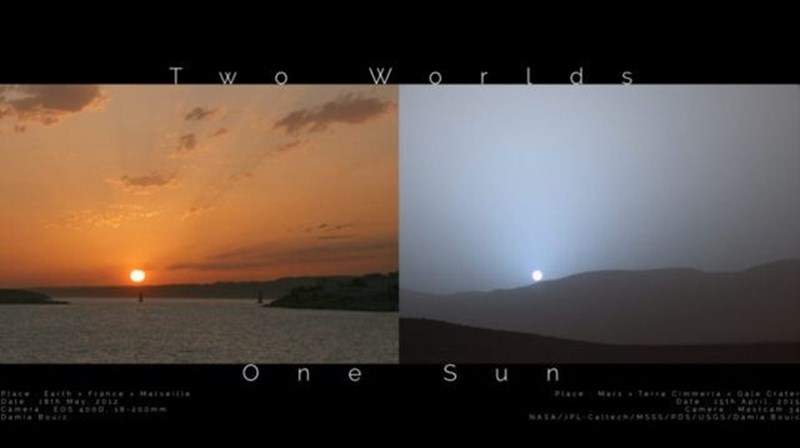 Ηλιοβασίλεμα στον Άρη και στη Γη