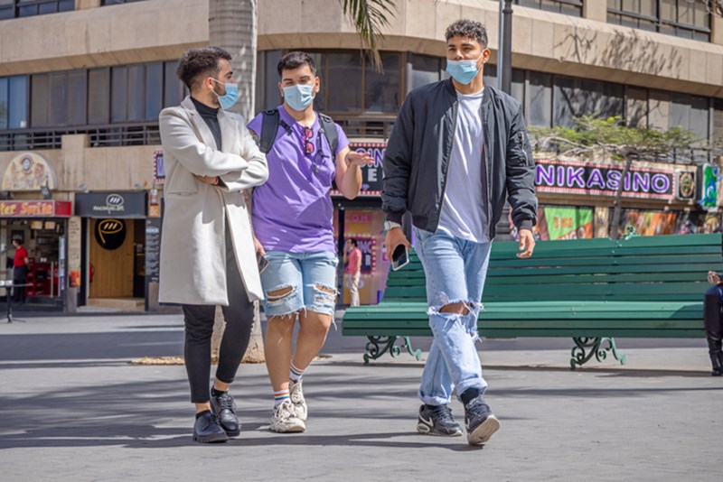 PEOPLE WITH FACE MASKS