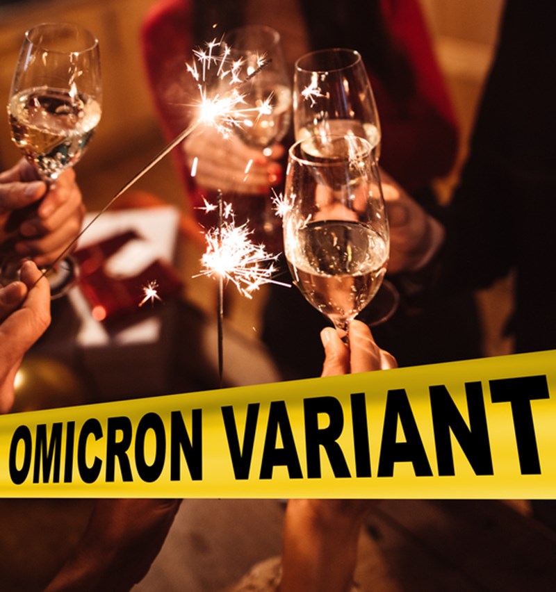 OMICRON VARIANT - X-MAS HOLIDAYS CONCEPT