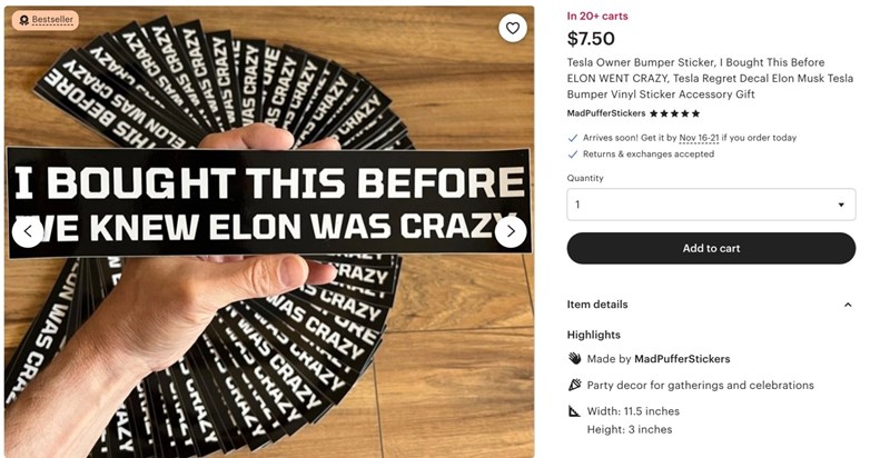 Αυτοκόλλητα κατά του Elon Musk