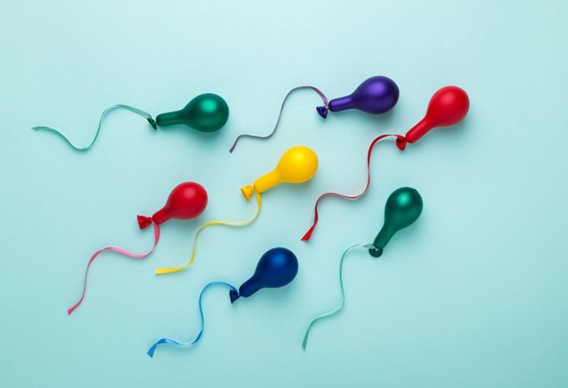 BALLOONS IN SPERMATOZOID SHAPE
