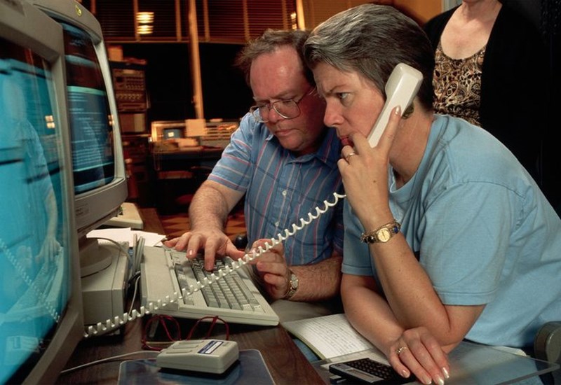 JILL TARTER WITH NASA’S LARRY WEBSTER