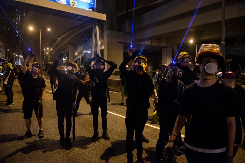 Διαδηλωτές λέιζερ Χονκ Κονγκ