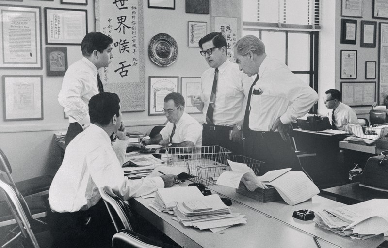 OFFICIALS OF THE NERW YORK TIMES DURING MEETING