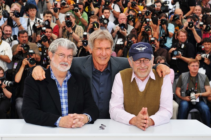 Με τους Harrison Ford και Steven Spielberg