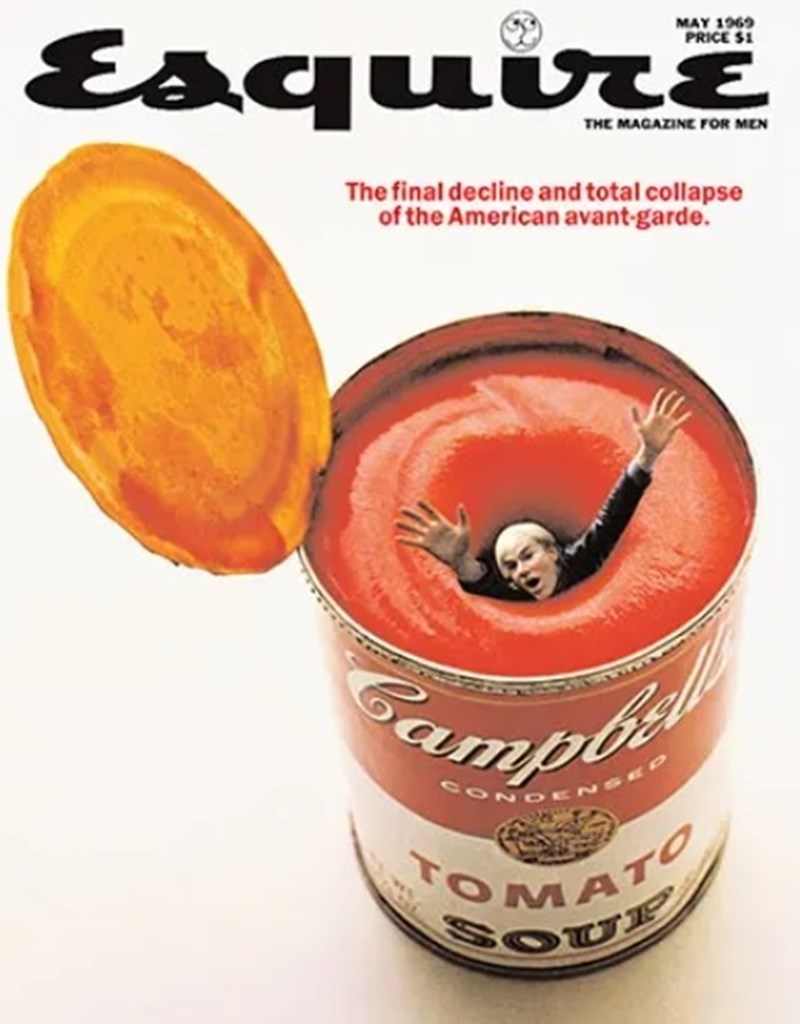 Ο Andy Warhol πνίγεται σε μια κονσέρβα σούπας Campbell's