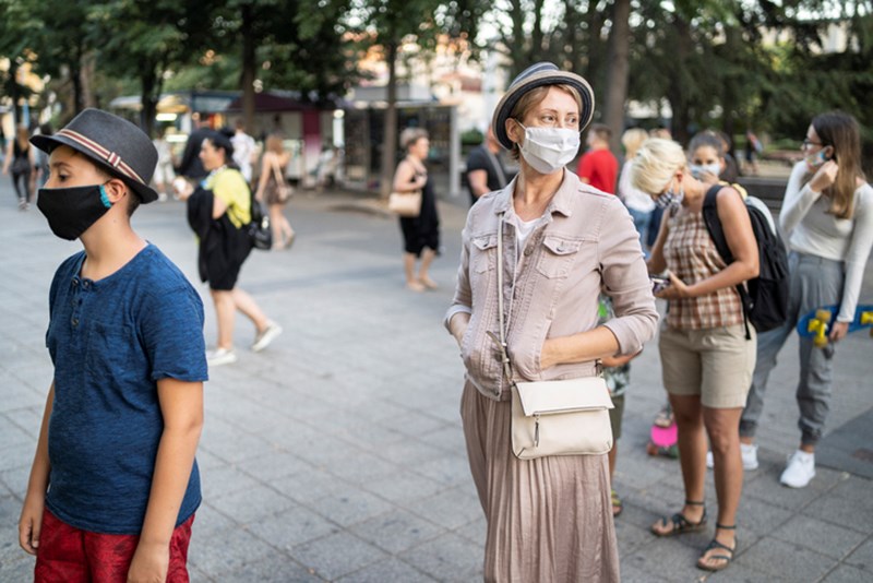 PEOPLE WITH FACE MASKS