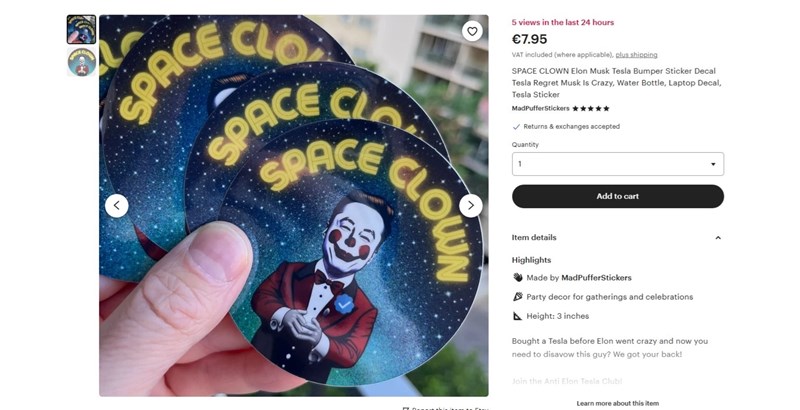 Αυτοκόλλητα κατά του Elon Musk