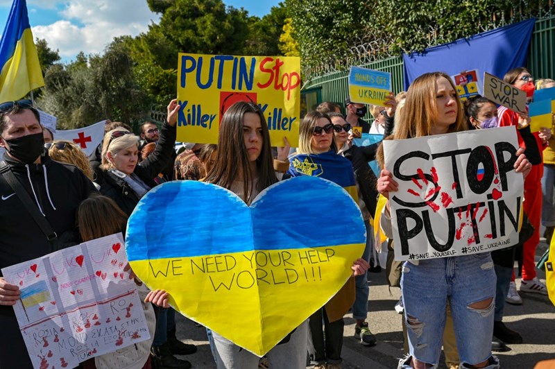 PROTEST IN GREECE AGAINST THE WAR IN UKRAINE