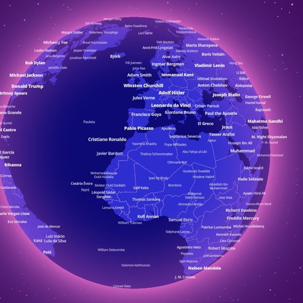 Ο χάρτης που δείχνει τον πιο σημαντικό άνθρωπο σε κάθε πόλη
