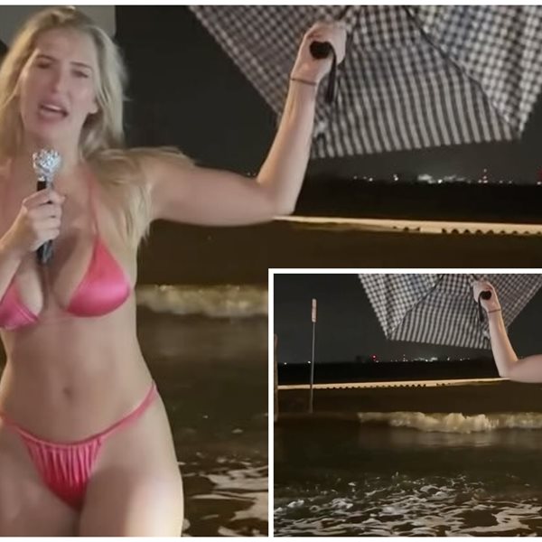 Μοντέλο του OnlyFans παρουσίασε δελτίο καιρού με μπικίνι για τον φονικό τυφώνα Έλεν και προκάλεσε αντιδράσεις