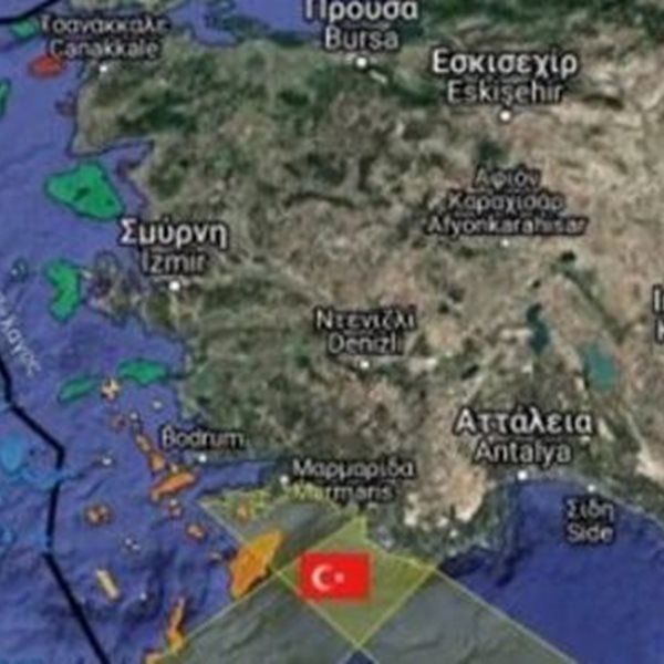 Ο χάρτης της γαλάζιας πατρίδας του Recep Tayyip Erdoğan