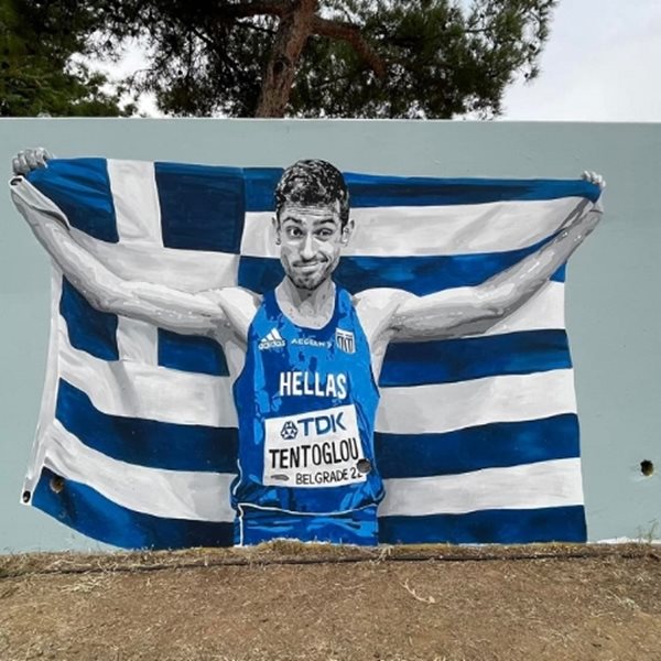Jump Miltos: O Μίλτος Τεντόγλου έγινε mural στη Θεσσαλονίκη. Φυσικά.