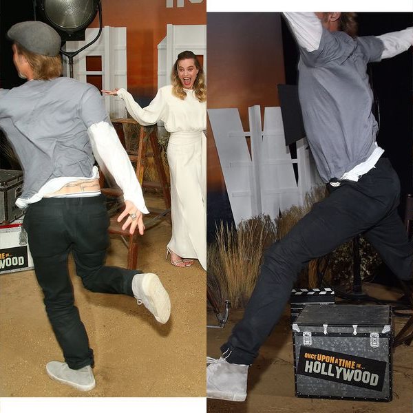 Ο Brad Pitt σε μεγάλα κέφια σε φωτογράφιση του Once Upon a Time in Hollywood