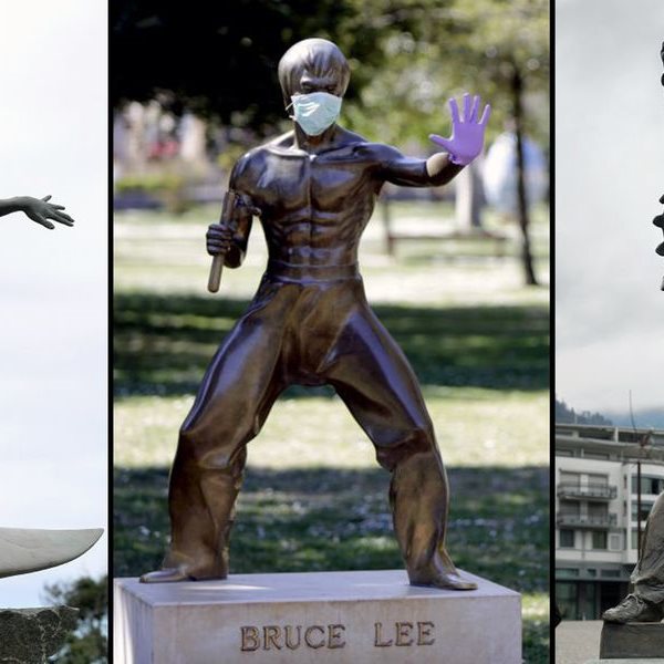 Διάσημα αγάλματα με μάσκα, οι φωτογραφίες