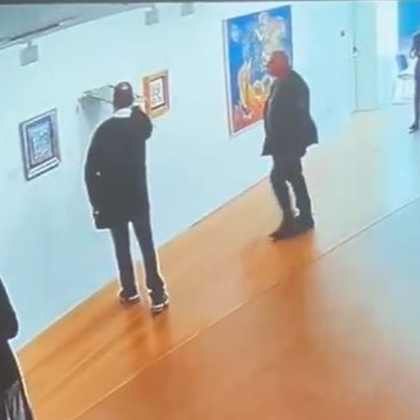 Βίντεο: H στιγμή που βουλευτής της Νίκης βανδαλίζει έργα στην Εθνική Πινακοθήκη