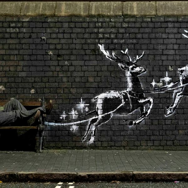 Το νέο γκράφιτι του Banksy για τα Χριστούγεννα
