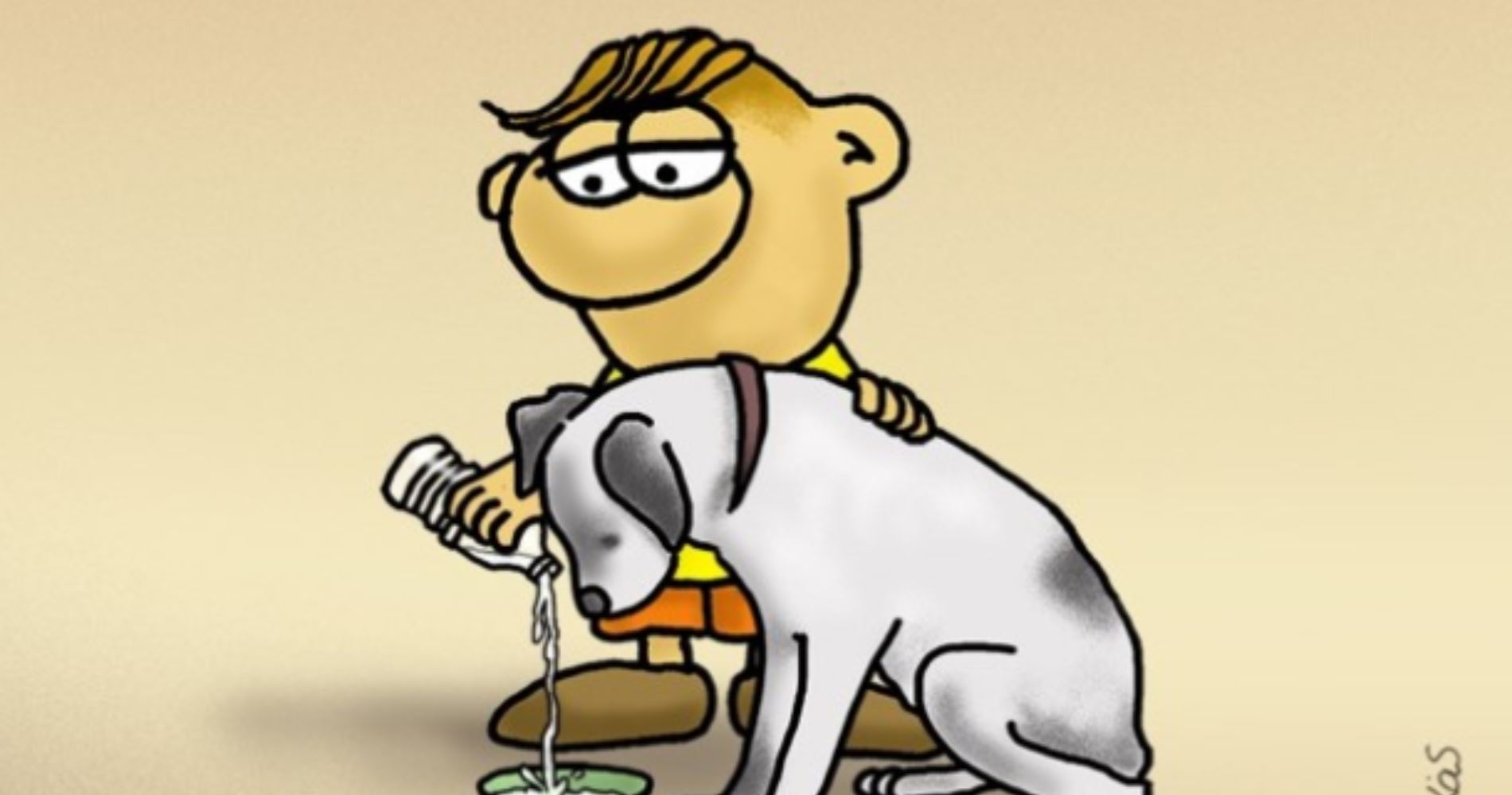 To εύστοχο σκίτσο του Αρκά για τα αδέσποτα τις ημέρες του καύσωνα