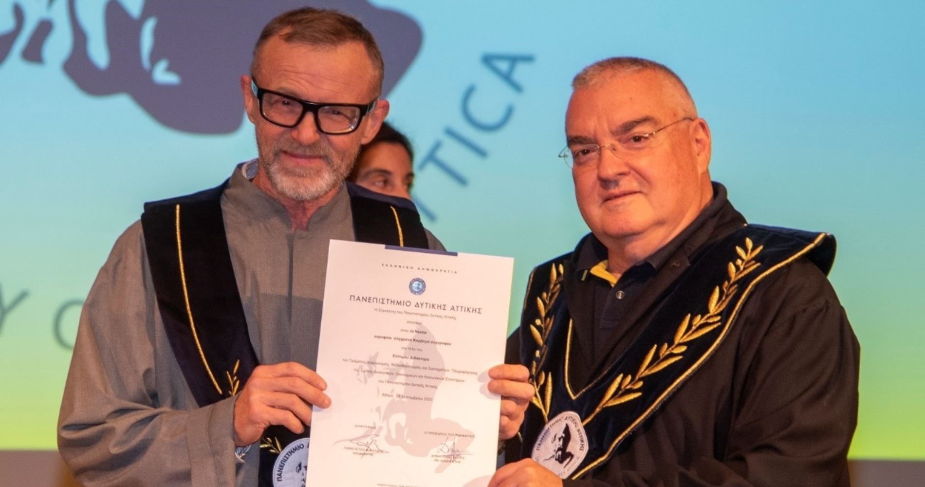 O Jo Nesbo τώρα και Επίτιμος Διδάκτορας του Πανεπιστημίου Δυτικής Αττικής