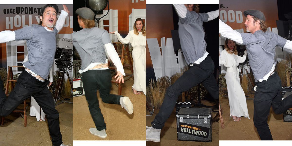 Ο Brad Pitt σε μεγάλα κέφια σε φωτογράφιση του Once Upon a Time in Hollywood