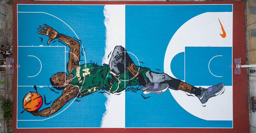 Τα γήπεδα μπάσκετ στα Σεπόλια μεταμορφώνονται για τον Γιάννη Αντετοκούνμπο