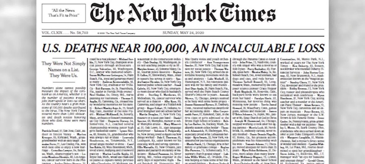 Το συγκλονιστικό πρωτοσέλιδο των New York Times