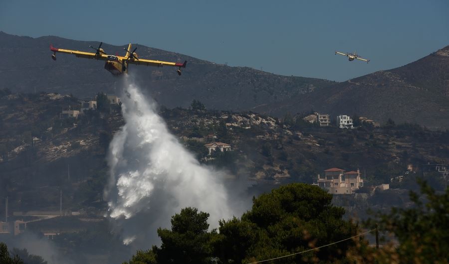 Ο χάρτης της Αττικής με τα ενεργά πύρινα μέτωπα